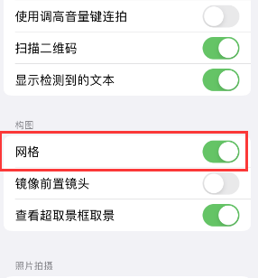 秦淮苹果手机维修网点分享iPhone如何开启九宫格构图功能